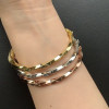 6ctw White Sapphire Paved Twist Mobius Bangle