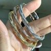 6ctw White Sapphire Paved Twist Mobius Bangle