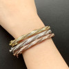 6ctw White Sapphire Paved Twist Mobius Bangle