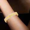 Flush Set White Sapphire Sandblasted Wide Starry Bangle