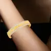 Flush Set White Sapphire Sandblasted Wide Starry Bangle