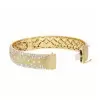 Flush Set White Sapphire Sandblasted Wide Starry Bangle
