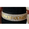 Flush Set White Sapphire Sandblasted Wide Starry Bangle