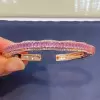 12ctw Emerald Cut Multicolor Sapphire Petal Bangle