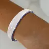 White and Blue Sapphire Paved Open Bangle