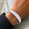 White and Blue Sapphire Paved Open Bangle