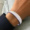 White and Blue Sapphire Paved Open Bangle