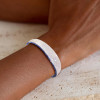 White and Blue Sapphire Paved Open Bangle