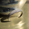 White and Blue Sapphire Paved Open Bangle
