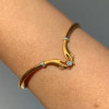 Round Cut Sandblasted Love Hands Bangle