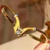 Round Cut Sandblasted Love Hands Bangle