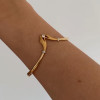 Round Cut Sandblasted Love Hands Bangle