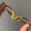 Round Cut Sandblasted Love Hands Bangle