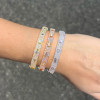 Baguette and Round Cut Paved Stackable Bangle