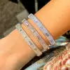 Baguette and Round Cut Paved Stackable Bangle