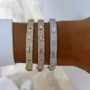 Baguette and Round Cut Paved Stackable Bangle