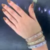 Baguette and Round Cut Paved Stackable Bangle