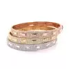 Baguette and Round Cut Paved Stackable Bangle