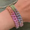 13MM Multicolor Sapphire Rainbow Cuban Link Bracelet
