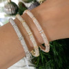 7mm Width Baguette and Round Cut Paved Stackable Bangle