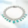14ctw Pear Cut Paraiba Fringe Statement Bracelet