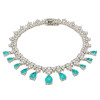 14ctw Pear Cut Paraiba Fringe Statement Bracelet