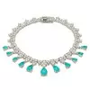 14ctw Pear Cut Paraiba Fringe Statement Bracelet