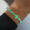 12ctw Multi-Sized Pear Cut Emerald Statement Bracelet