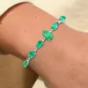12ctw Multi-Sized Pear Cut Emerald Statement Bracelet