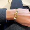 Vintage Pear Cut Sandblasted Love Hands Bangle