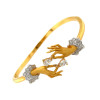Vintage Pear Cut Sandblasted Love Hands Bangle