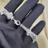 Bezel Set Dangles 5-Strand Layered Bracelet