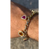 6ctw Multicolor Multi-Cut Dangle Link Statement Bracelet