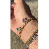 6ctw Multicolor Multi-Cut Dangle Link Statement Bracelet