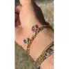 6ctw Multicolor Multi-Cut Dangle Link Statement Bracelet