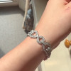 12ctw Round Cut Art-deco Vintage Link Bracelet