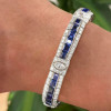 18ctw Blue and White Art-deco Vintage Statement Bracelet