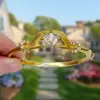 Vintage Marquise Cut Sandblasted Love Hands Bangle
