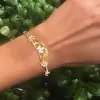 Vintage Marquise Cut Sandblasted Love Hands Bangle
