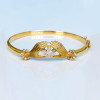 Vintage Marquise Cut Sandblasted Love Hands Bangle