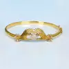Vintage Marquise Cut Sandblasted Love Hands Bangle