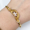 Vintage Marquise Cut Sandblasted Love Hands Bangle