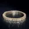 60ctw 9MM Round Cut Allover Paved Statement Bracelet