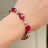 28ctw Oval Cut Ruby Vintage Bracelet