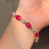 28ctw Oval Cut Ruby Vintage Bracelet