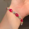 28ctw Oval Cut Ruby Vintage Bracelet