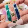 9ctw Three-row Princess Cut Ruby Vintage Bangle