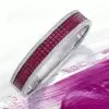 9ctw Three-row Princess Cut Ruby Vintage Bangle