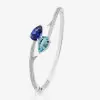 6ctw Pear Cut Tanzanite Blue and Aquamarine Bypass Bangle