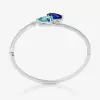 6ctw Pear Cut Tanzanite Blue and Aquamarine Bypass Bangle